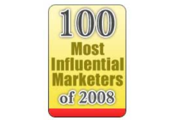 Badge reading "100 Most Influential Marketers of 2008"