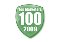 Badge reading "Top Marketers 100 2009"